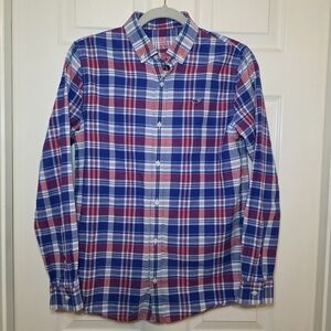 Vineyard Vines Boys Size Large Cotton Madras Plaid Button Up Shirt